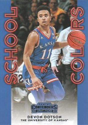 #7 Devon Dotson - Kansas Jayhawks - 2020 Panini Contenders Draft Picks - School Colors Basketball