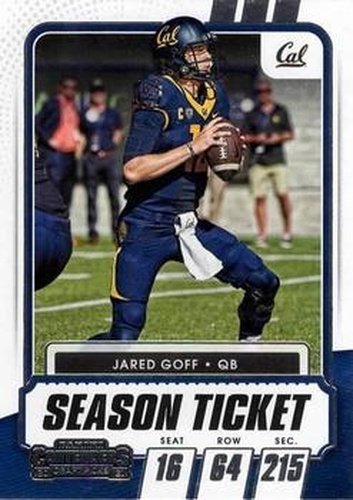 #7 Jared Goff - California Golden Bears - 2021 Panini Contenders Draft Picks Football