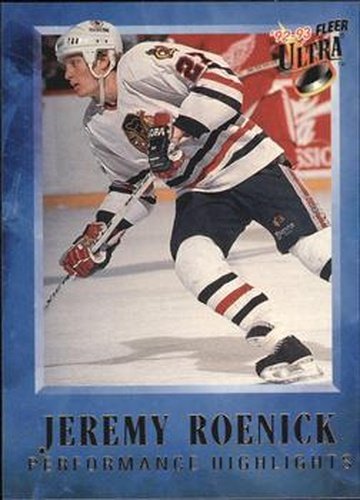 #7 Jeremy Roenick - Chicago Blackhawks - 1992-93 Ultra - Jeremy Roenick Performance Highlights Hockey