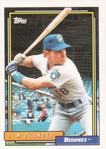 #7 Jim Olander - Milwaukee Brewers - 1992 Topps Baseball