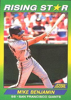 #7 Mike Benjamin - San Francisco Giants - 1992 Score 100 Rising Stars Baseball