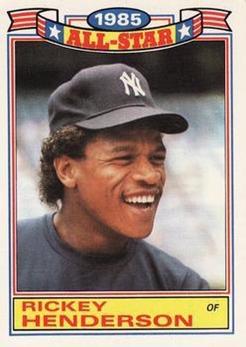 #7 Rickey Henderson - New York Yankees - 1986 Topps Baseball - Glossy All-Stars