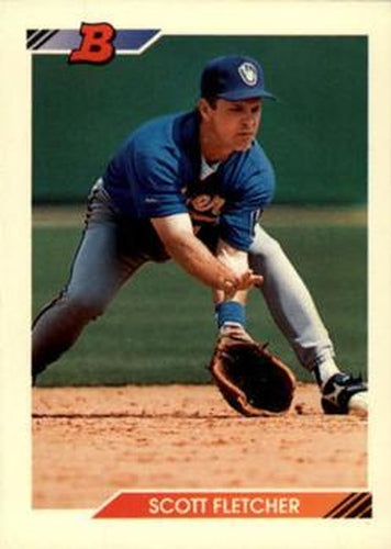 #7 Scott Fletcher - Milwaukee Brewers - 1992 Bowman Baseball