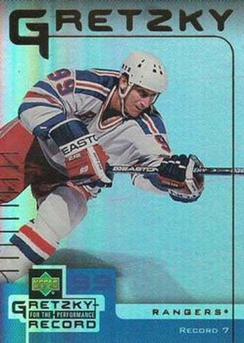 #7 Wayne Gretzky - New York Rangers - 1999-00 Upper Deck McDonald's Wayne Gretzky Performance for the Record Hockey