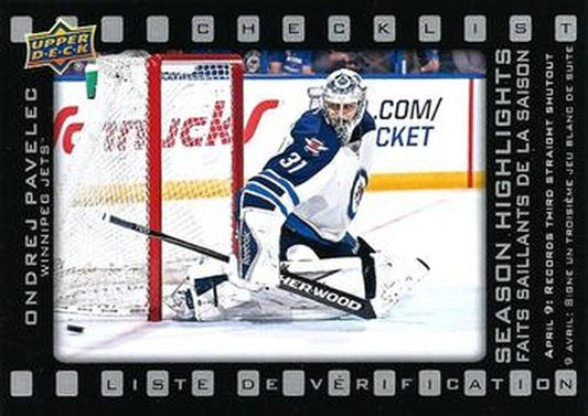 #SH-7 Ondrej Pavelec - Winnipeg Jets - 2015-16 Upper Deck Tim Hortons Hockey - Season Highlights