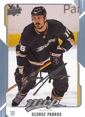 #7 George Parros - Anaheim Ducks - 2008-09 Upper Deck MVP Hockey
