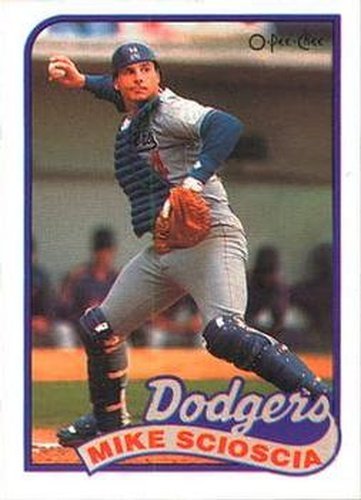 #7 Mike Scioscia - Los Angeles Dodgers - 1989 O-Pee-Chee Baseball