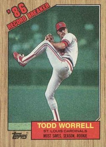 #7 Todd Worrell - St. Louis Cardinals - 1987 Topps Baseball