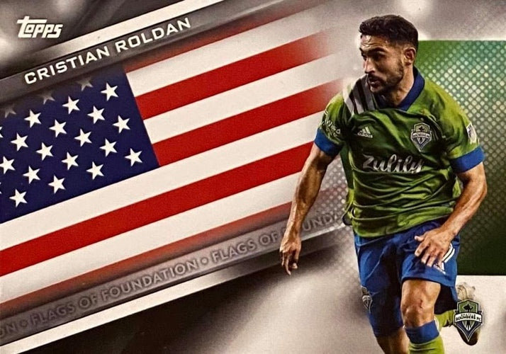 #FF-7 Cristian Roldan - Seattle Sounders - 2021 Topps MLS Soccer - Flags of Foundation
