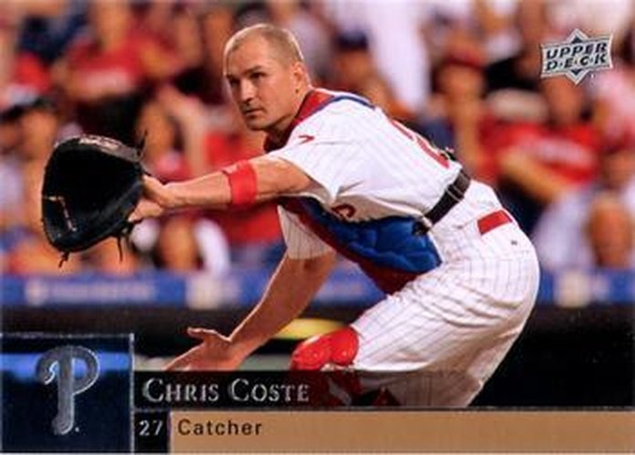 #802 Chris Coste - Philadelphia Phillies - 2009 Upper Deck Baseball