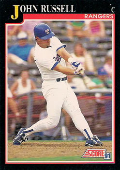 #802 John Russell - Texas Rangers - 1991 Score Baseball