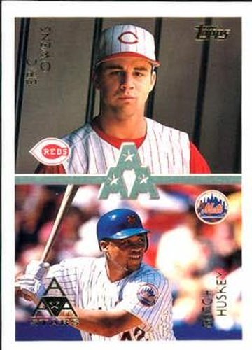 #104 Eric Owens / Butch Huskey - Cincinnati Reds / New York Mets - 1996 Topps Baseball