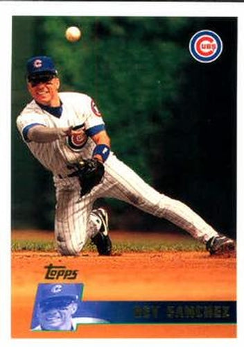 #287 Rey Sanchez - Chicago Cubs - 1996 Topps Baseball