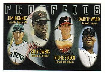 #425 Jim Bonnici / Billy Owens / Richie Sexson / Daryle Ward - Seattle Mariners / Baltimore Orioles / Cleveland Indians / Detroit Tigers - 1996 Topps Baseball