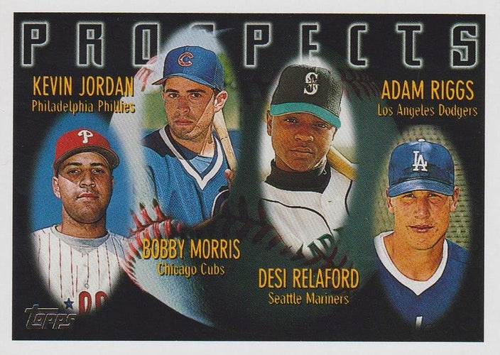 #426 Kevin Jordan / Bobby Morris / Desi Relaford / Adam Riggs - Philadelphia Phillies / Chicago Cubs / Seattle Mariners / Los Angeles Dodgers - 1996 Topps Baseball