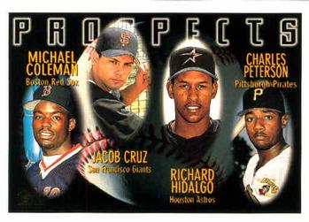 #438 Michael Coleman / Jacob Cruz / Richard Hidalgo / Charles Peterson - Boston Red Sox / San Francisco Giants / Houston Astros / Pittsburgh Pirates - 1996 Topps Baseball