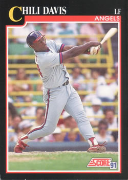 #803 Chili Davis - California Angels - 1991 Score Baseball
