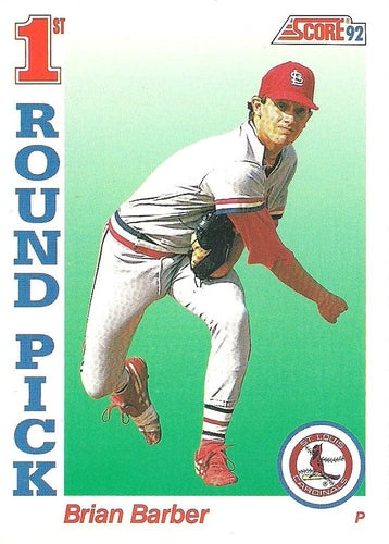 #803 Brian Barber - St. Louis Cardinals - 1992 Score Baseball