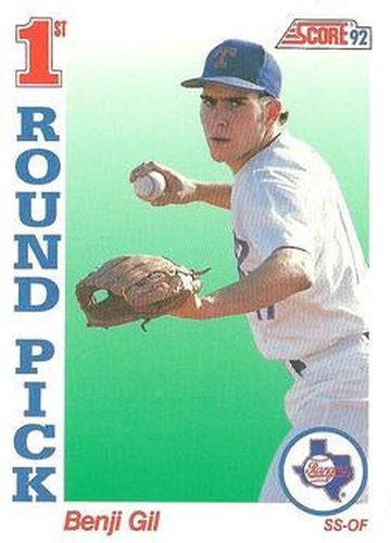 #808 Benji Gil - Texas Rangers - 1992 Score Baseball