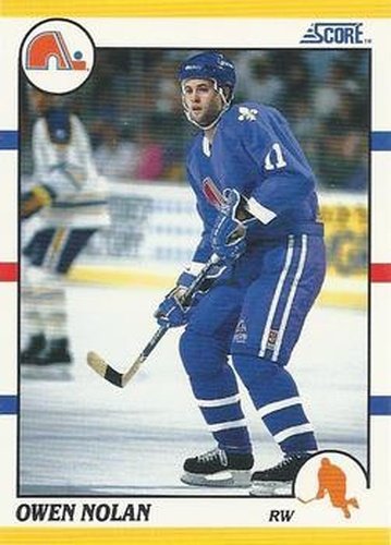 #80T Owen Nolan - Quebec Nordiques - 1990-91 Score Rookie and Traded Hockey