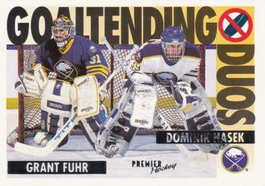#80 Grant Fuhr / Dominik Hasek - Buffalo Sabres - 1994-95 O-Pee-Chee Premier Hockey