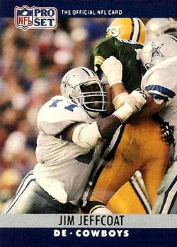 #80 Jim Jeffcoat - Dallas Cowboys - 1990 Pro Set Football