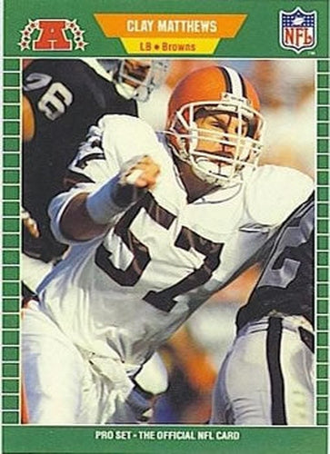 #80 Clay Matthews - Cleveland Browns - 1989 Pro Set Football