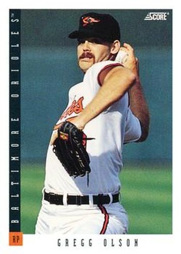 #80 Gregg Olson - Baltimore Orioles - 1993 Score Baseball