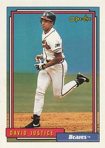 #80 David Justice - Atlanta Braves - 1992 O-Pee-Chee Baseball