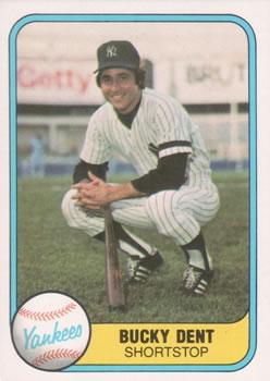 #80 Bucky Dent - New York Yankees - 1981 Fleer Baseball
