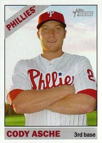 #80 Cody Asche - Philadelphia Phillies - 2015 Topps Heritage Baseball