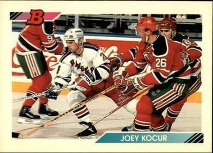 #80 Joey Kocur - New York Rangers - 1992-93 Bowman Hockey