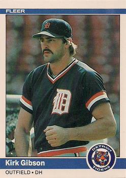 #80 Kirk Gibson - Detroit Tigers - 1984 Fleer Baseball