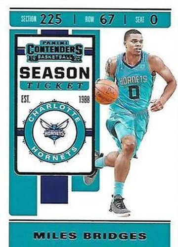 #80 Miles Bridges - Charlotte Hornets - 2019-20 Panini Contenders Basketball