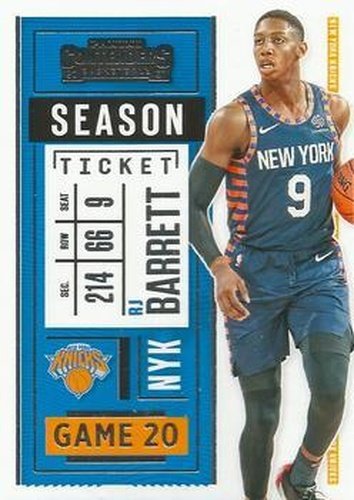 #80 RJ Barrett - New York Knicks - 2020-21 Panini Contenders Basketball