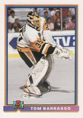 #80 Tom Barrasso - Pittsburgh Penguins - 1991-92 Bowman Hockey