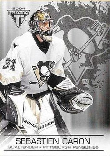 #80 Sebastien Caron - Pittsburgh Penguins - 2003-04 Pacific Private Stock Titanium Hockey