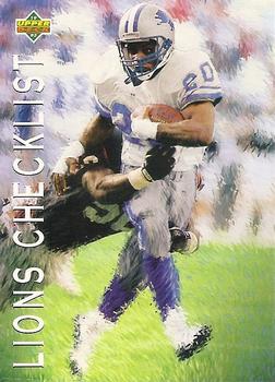 #80 Lions Checklist - Detroit Lions - 1993 Upper Deck Football