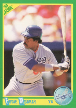 #80 Eddie Murray - Los Angeles Dodgers - 1990 Score Baseball