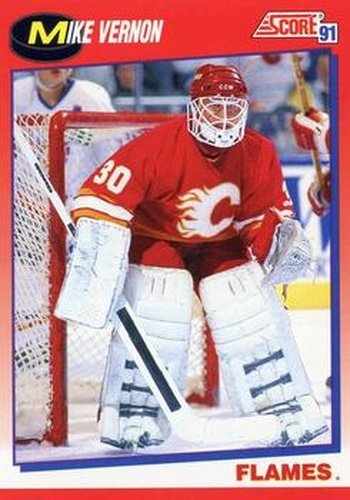 #80 Mike Vernon - Calgary Flames - 1991-92 Score Canadian Bilingual Hockey