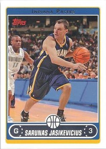 #80 Sarunas Jasikevicius - Indiana Pacers - 2006-07 Topps Basketball