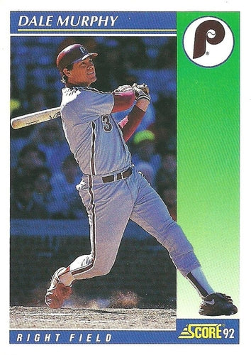 #80 Dale Murphy - Philadelphia Phillies - 1992 Score Baseball