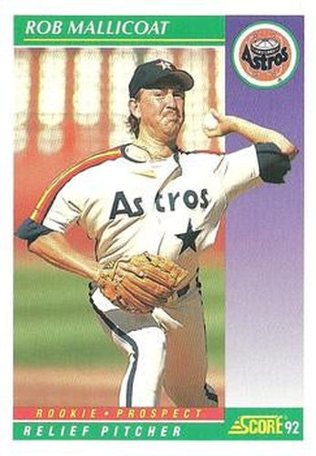 #819 Rob Mallicoat - Houston Astros - 1992 Score Baseball