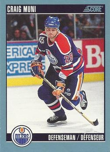 #81 Craig Muni - Edmonton Oilers - 1992-93 Score Canadian Hockey