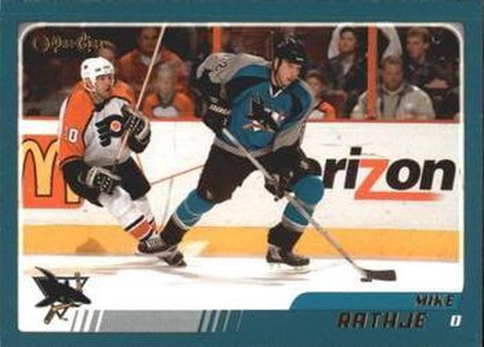 #81 Mike Rathje - San Jose Sharks - 2003-04 O-Pee-Chee Hockey