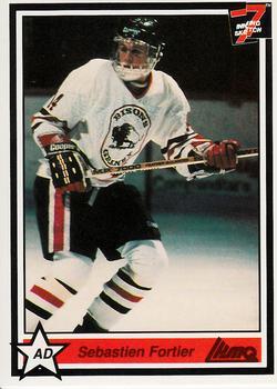 #81 Sebastien Fortier - Granby Bisons - 1990-91 7th Inning Sketch QMJHL Hockey