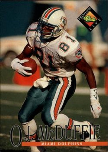 #81 O.J. McDuffie - Miami Dolphins - 1994 Pro Line Live Football