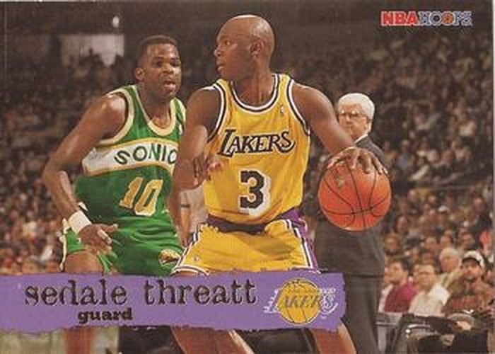 #81 Sedale Threatt - Los Angeles Lakers - 1995-96 Hoops Basketball