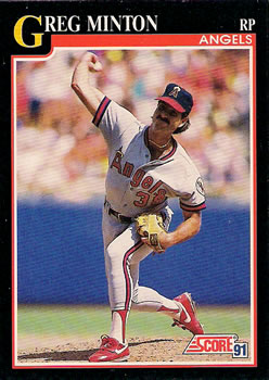 #823 Greg Minton - California Angels - 1991 Score Baseball