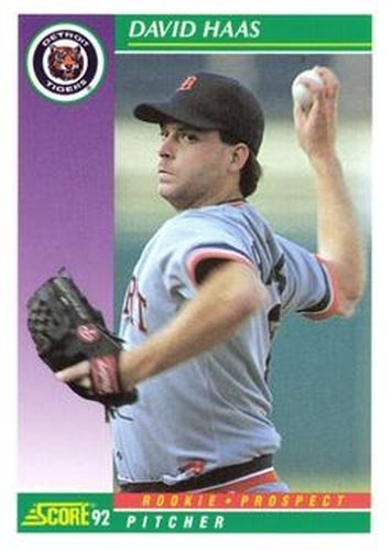 #825 Dave Haas - Detroit Tigers - 1992 Score Baseball